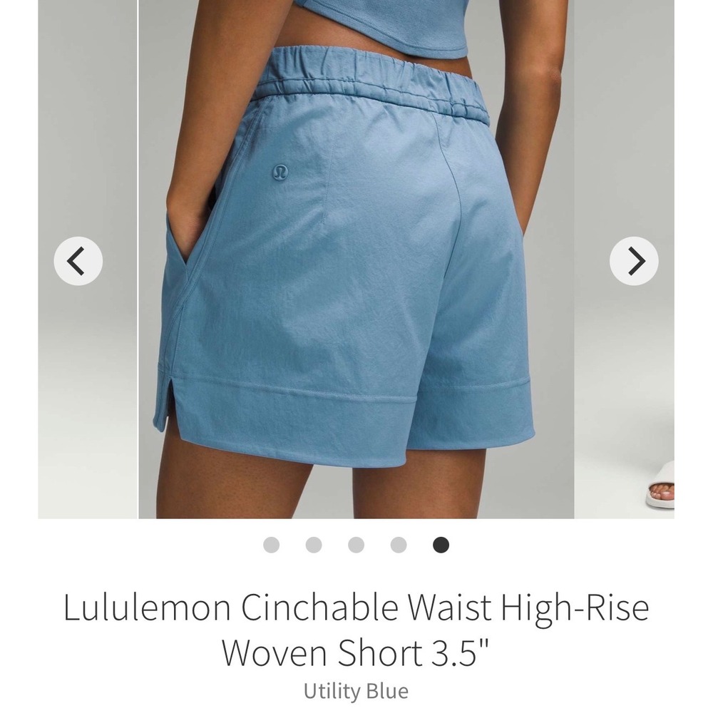 Lululemon Cinchable Waist High-Rise Woven Short 3.5 Utility Blue XS - Picture 2 of 7